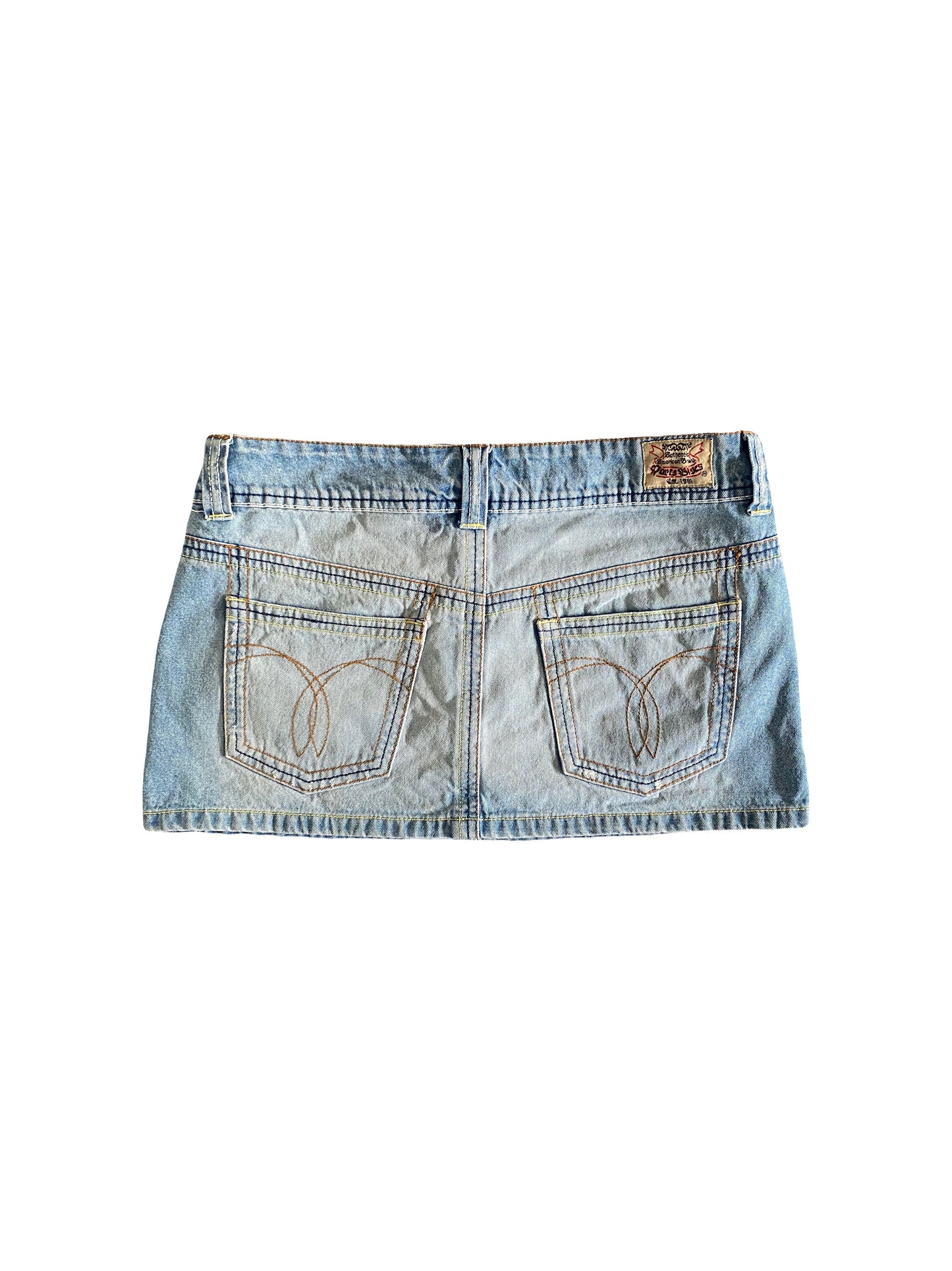 paris blues denim mini skirt