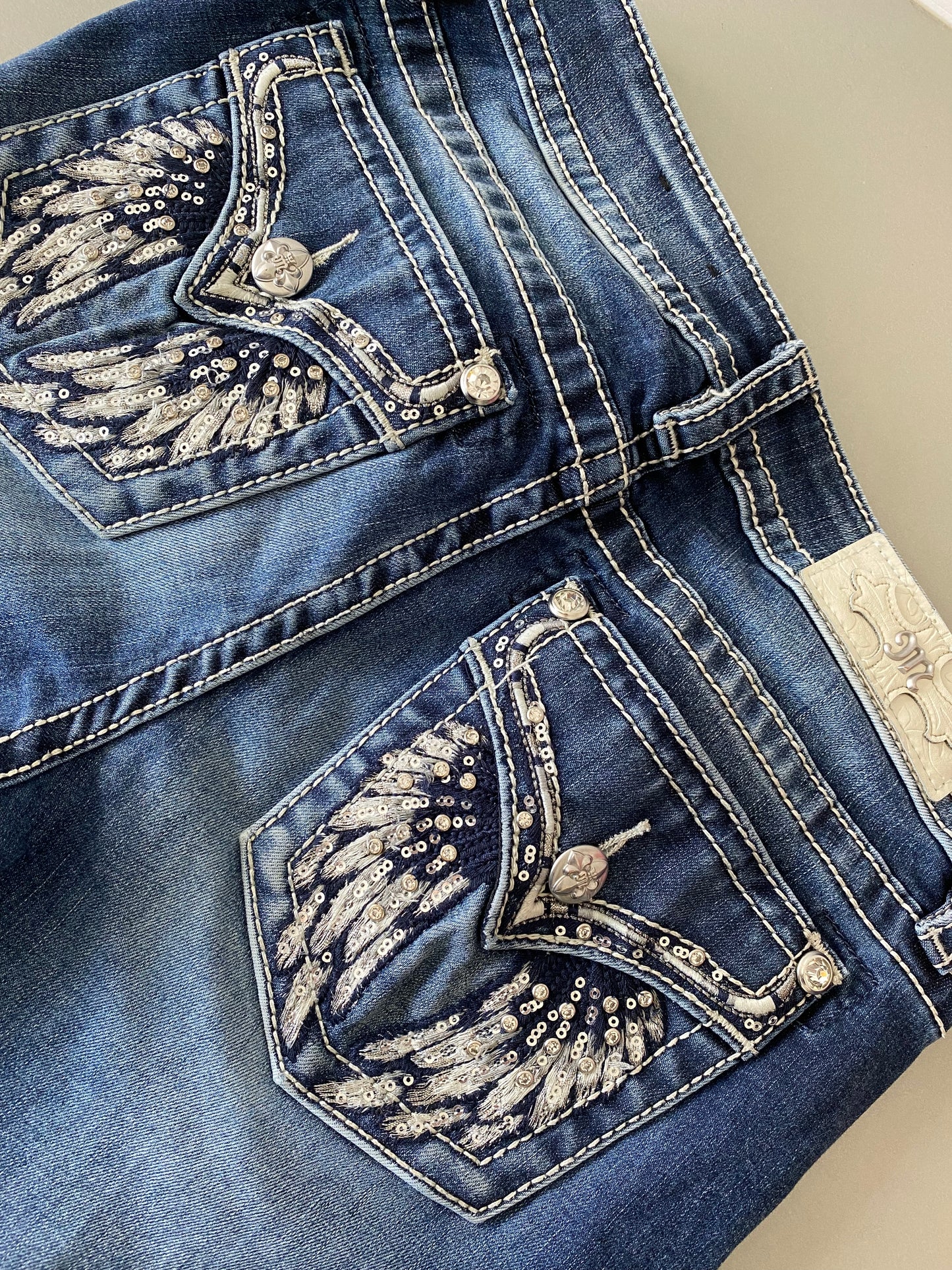 ♡ angel wing flare miss me jeans ♡
