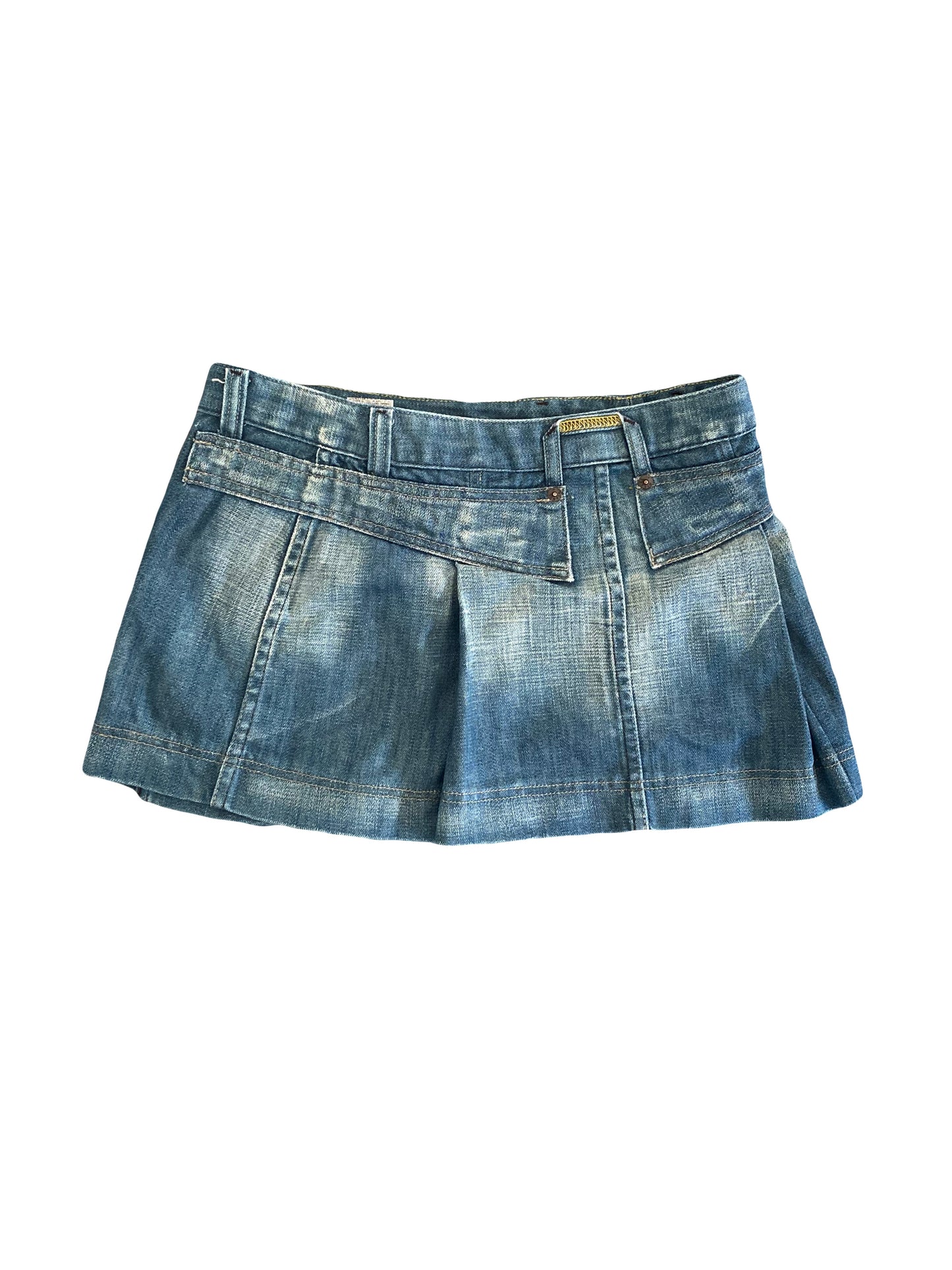 insane diesel pleated denim mini skirt