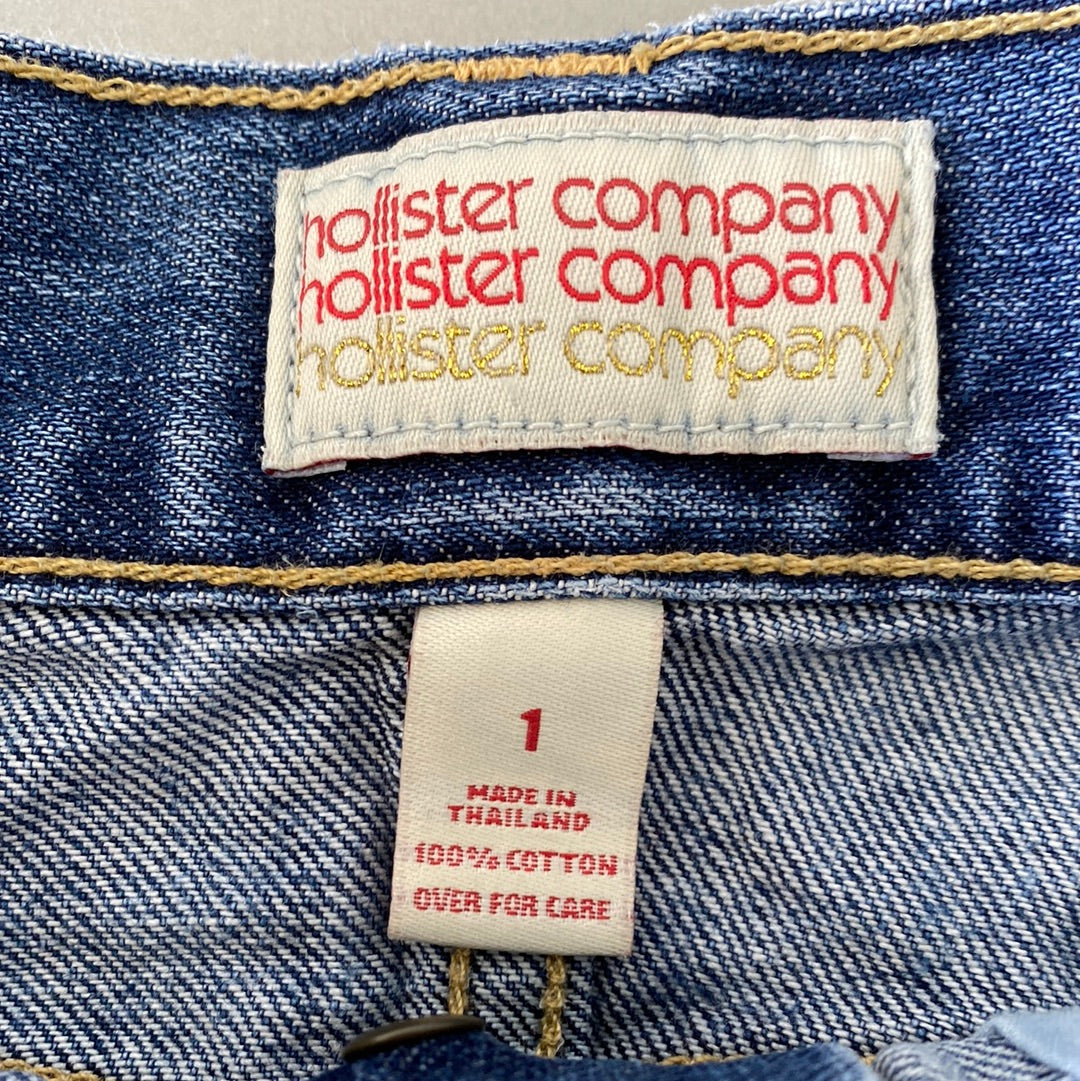 hollister denim mini skirt