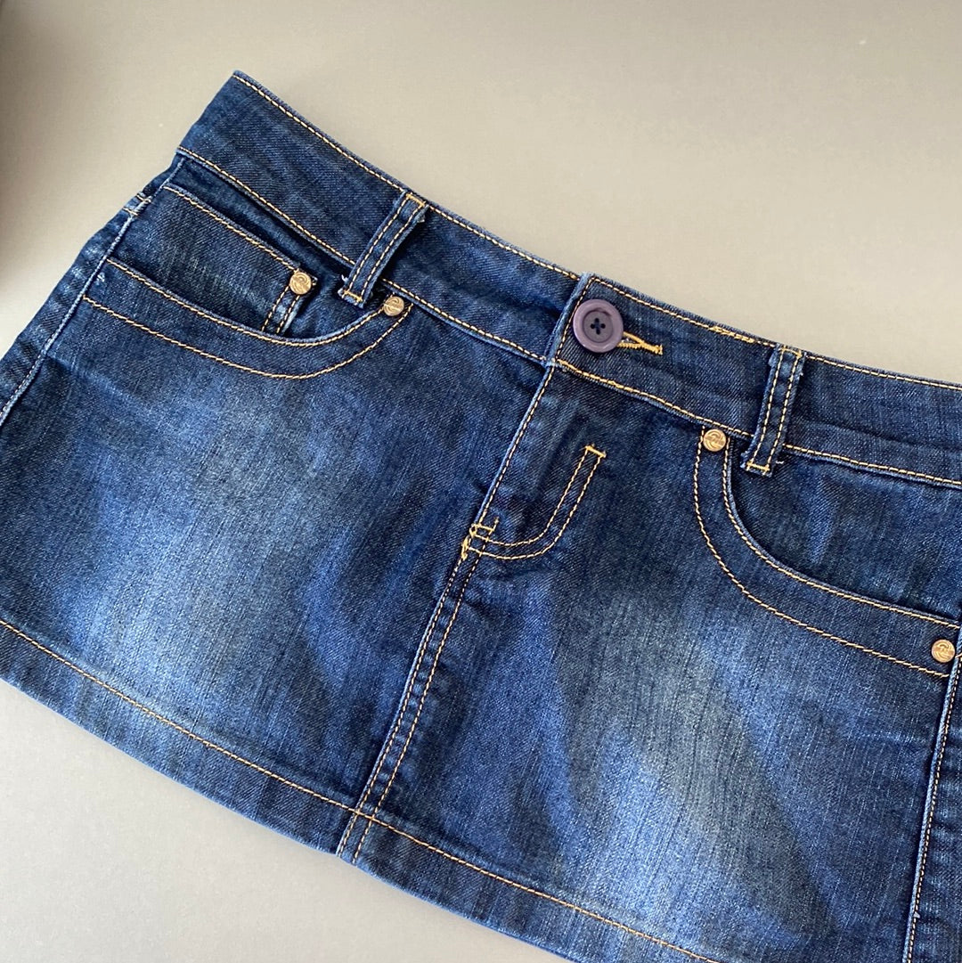 denim mini skirt