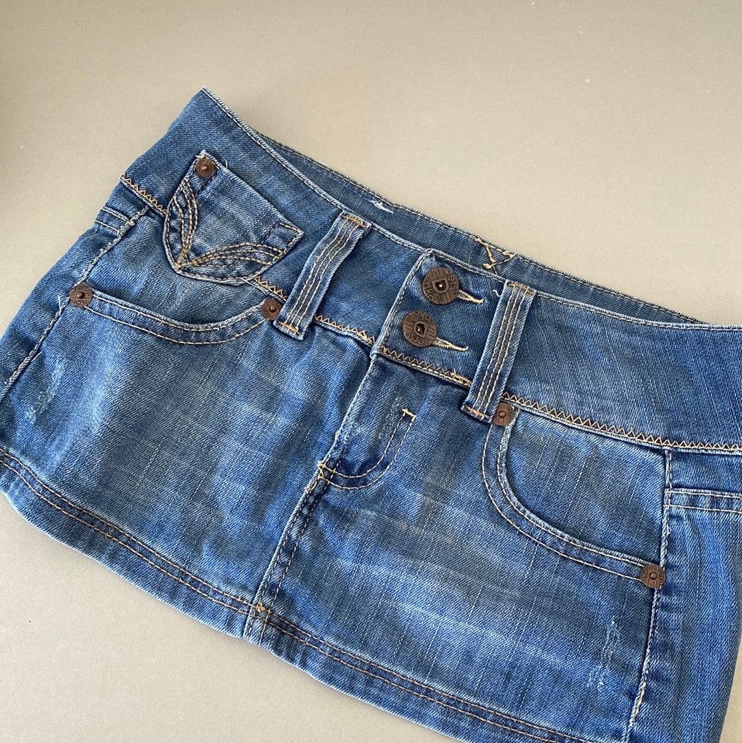 denim micro mini skirt
