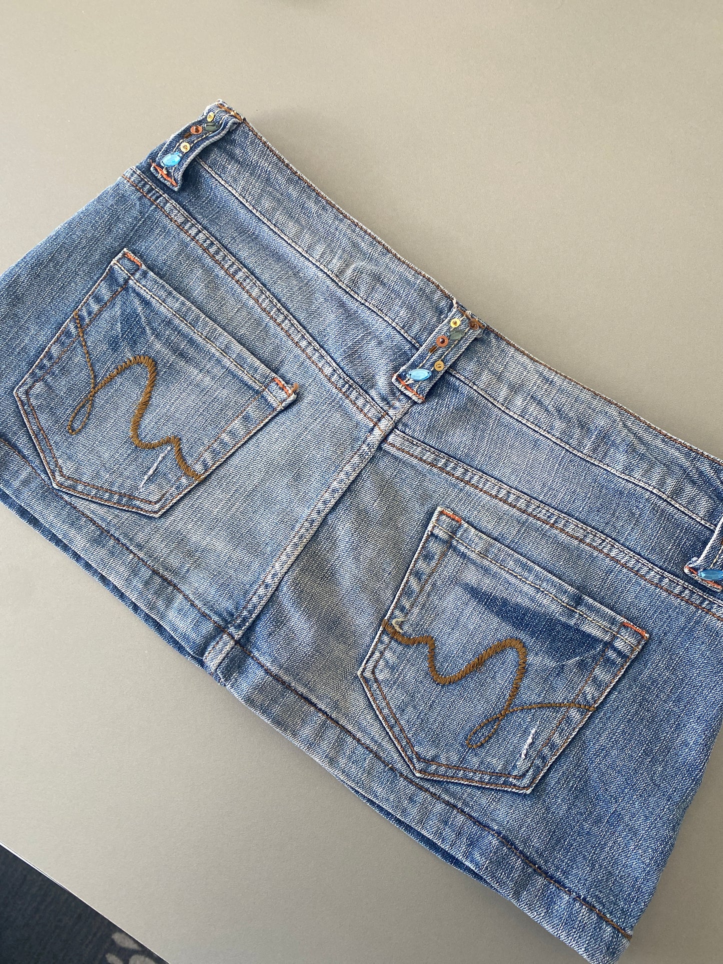 stone age denim mini skirt