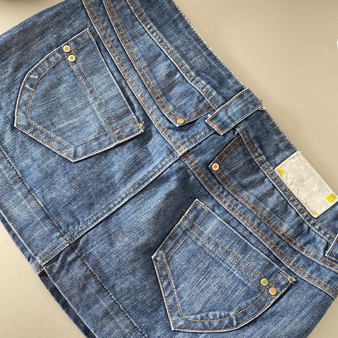 denim mini skirt