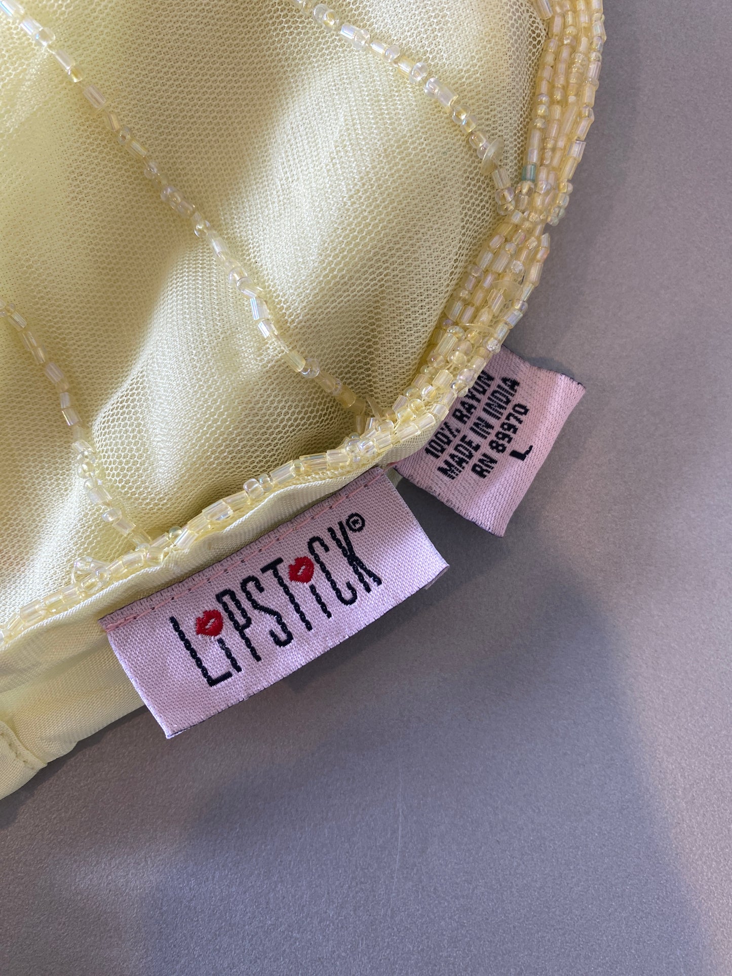lipstick yellow sequin halter top
