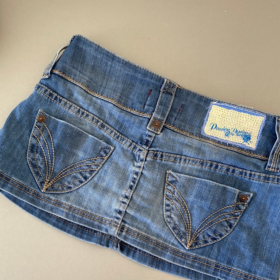 denim micro mini skirt