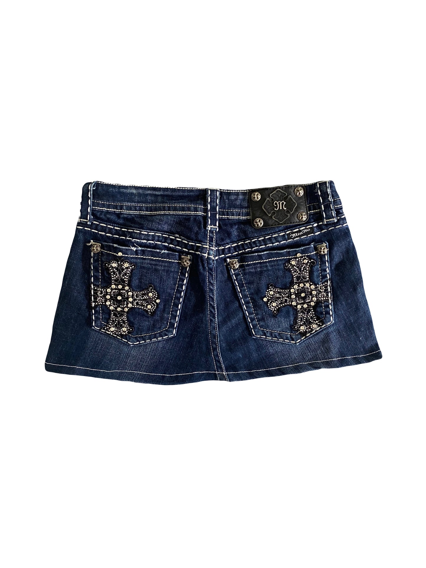 miss me cross denim mini skirt
