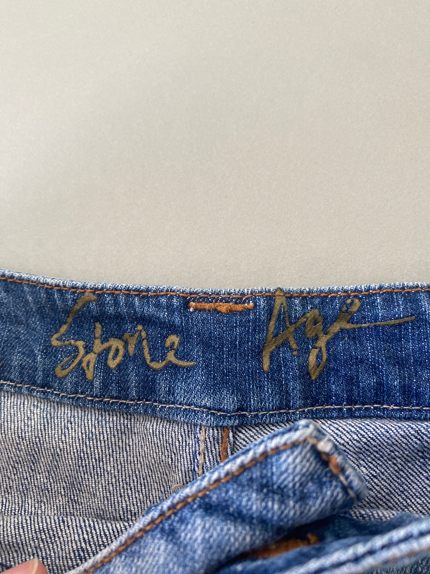 stone age denim mini skirt