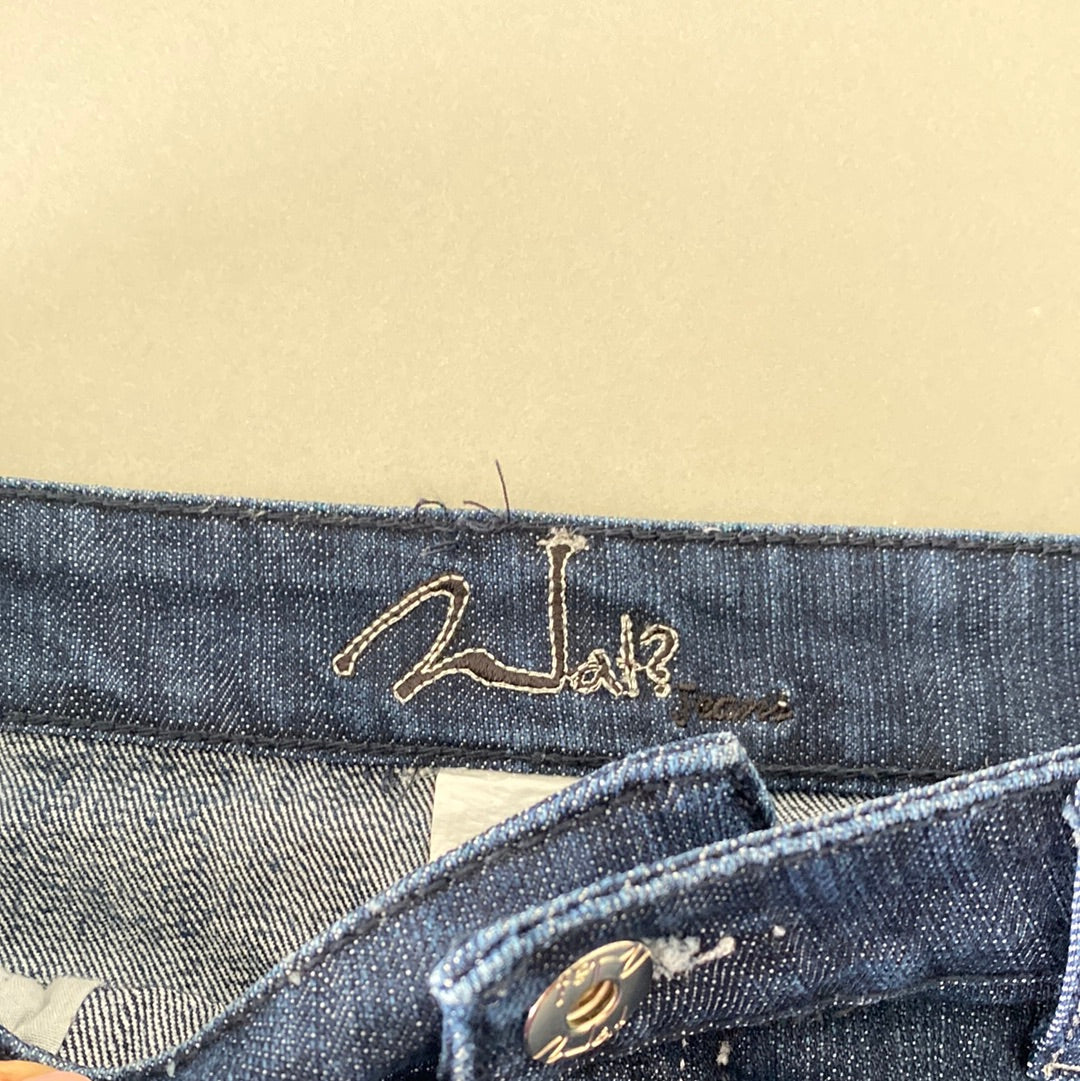 angel wing denim mini skirt
