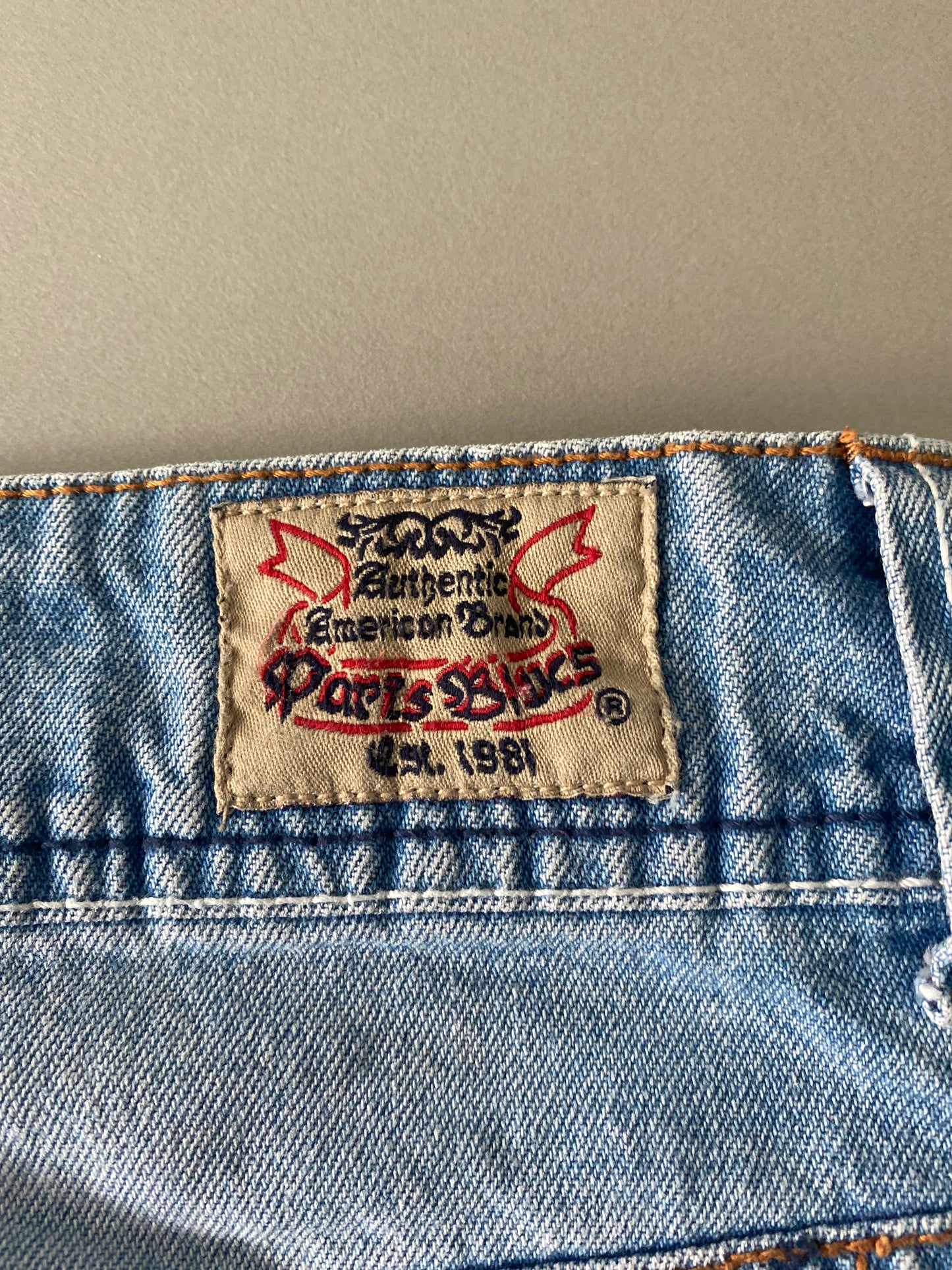 paris blues denim mini skirt