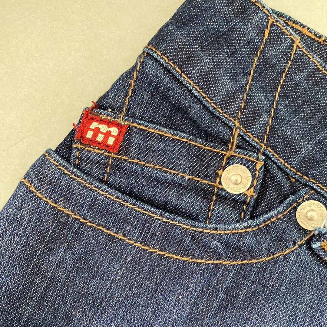 moto denim mini skirt