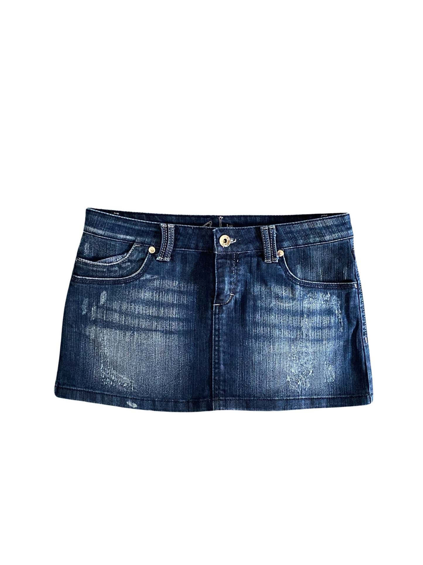 angel wing denim mini skirt