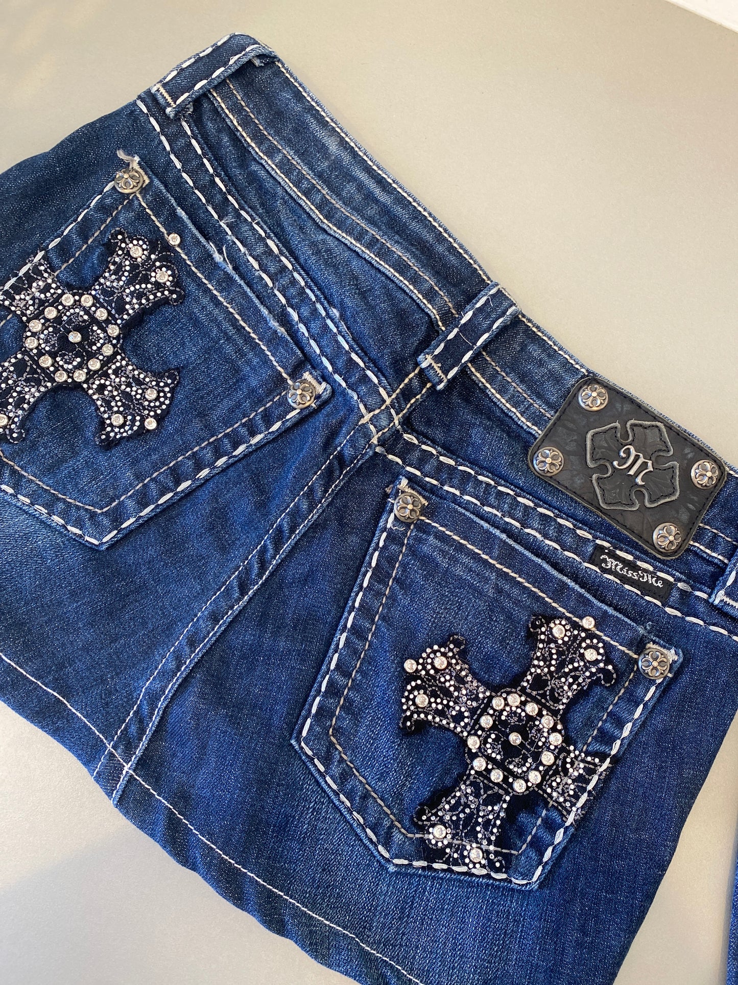 miss me cross denim mini skirt
