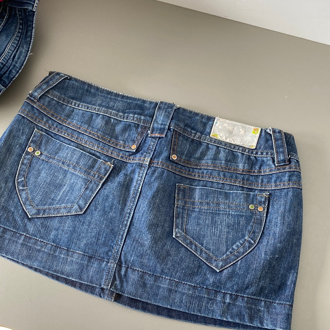 denim mini skirt