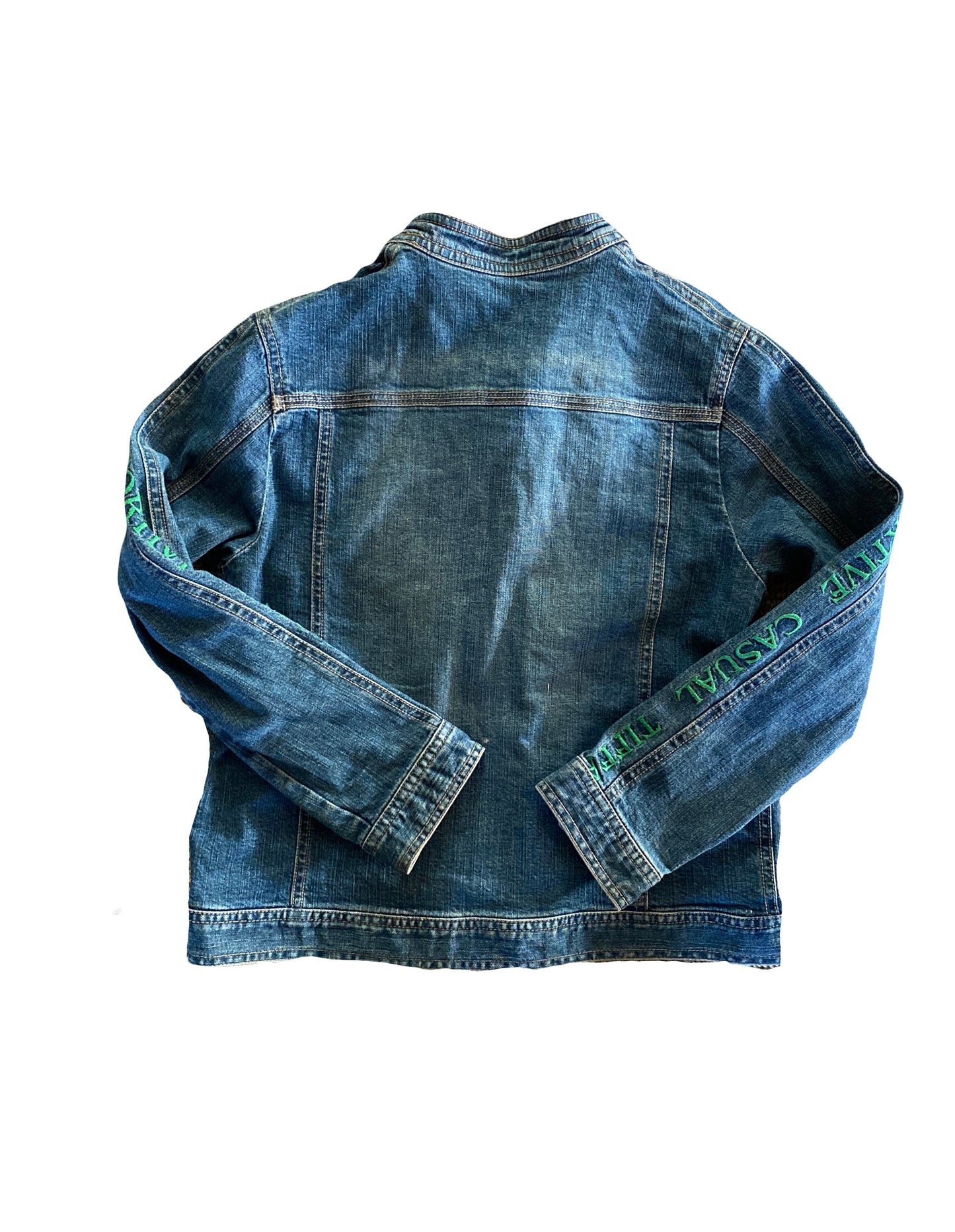 tiffany fitted denim moto jacket