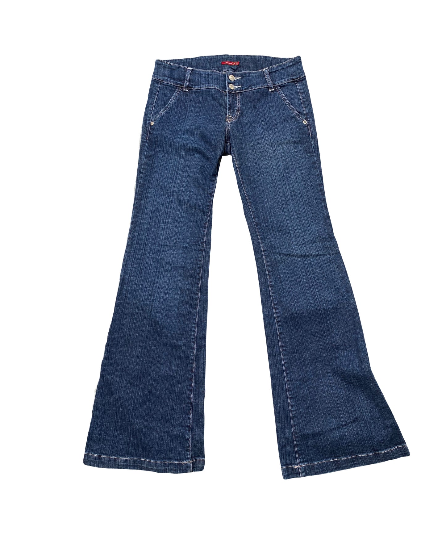 ♡low rise wide flare blue jeans♡