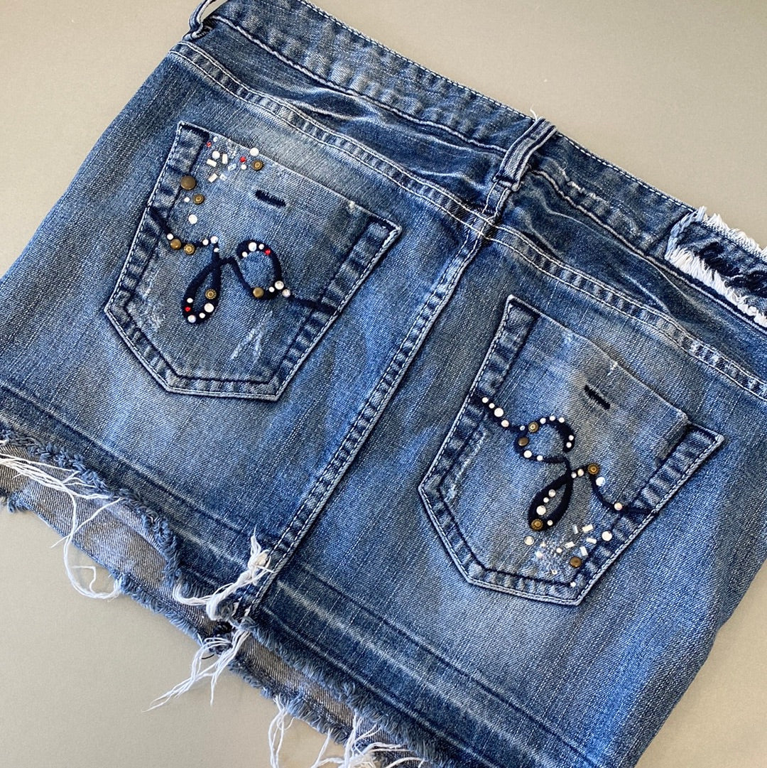 guess denim mini skirt