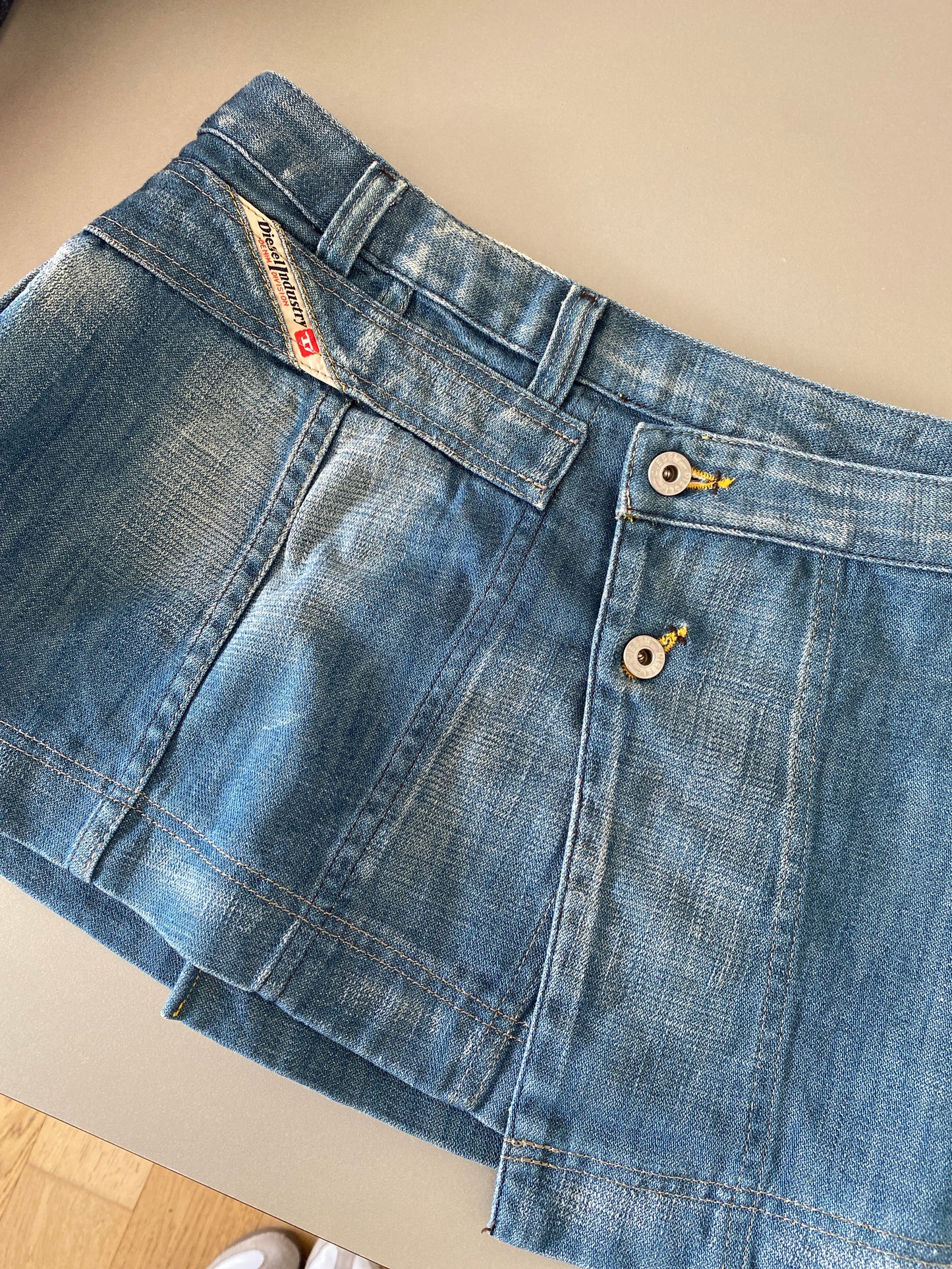 insane diesel pleated denim mini skirt