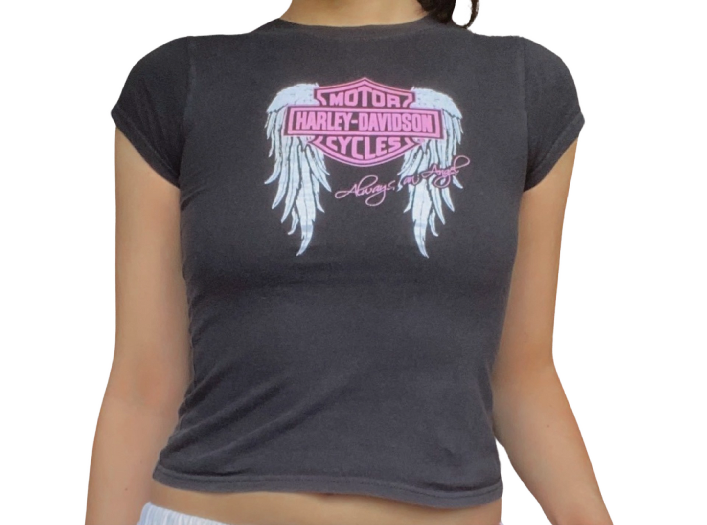 ♡ harley davidson angel wing baby tee ♡