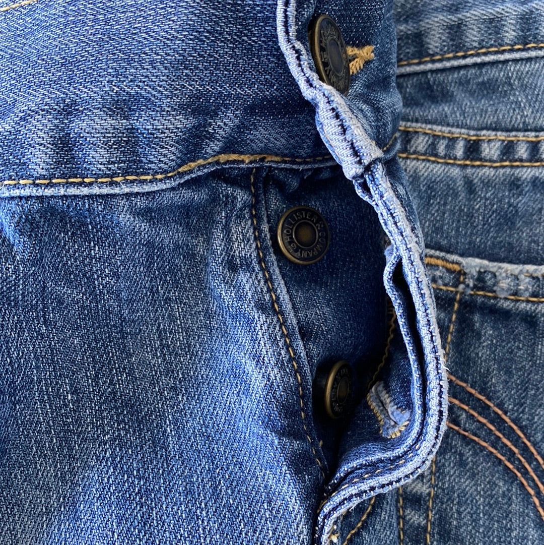 hollister denim mini skirt