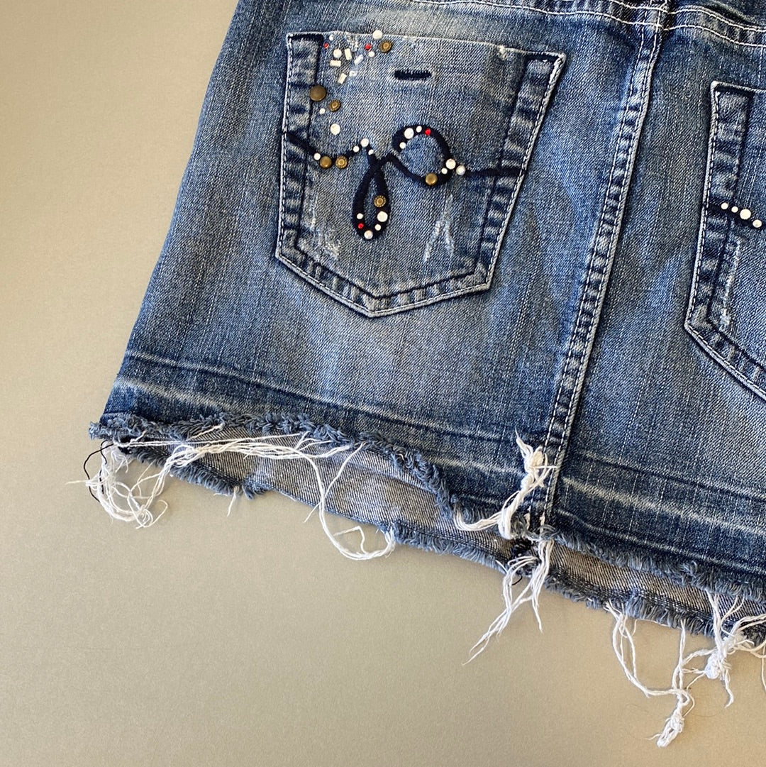 guess denim mini skirt