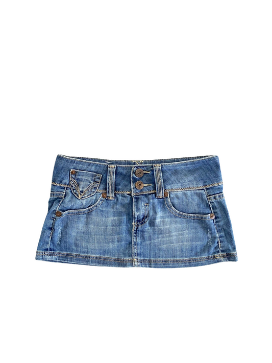 denim micro mini skirt