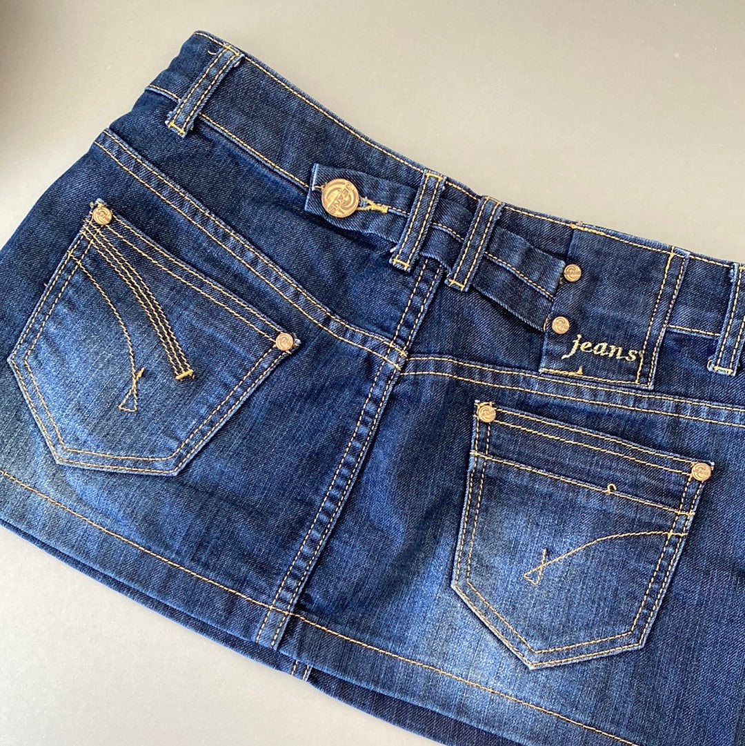 denim mini skirt