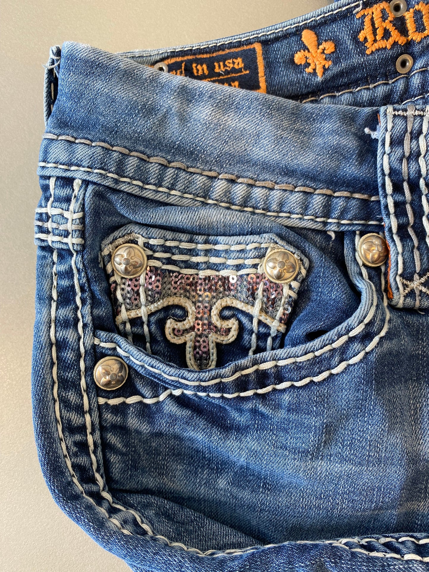 ♡ pink sequin rock revival jeans ♡