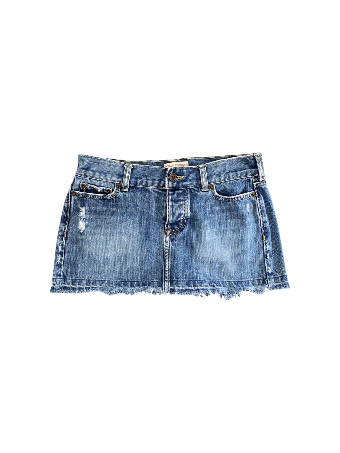 hollister denim mini skirt