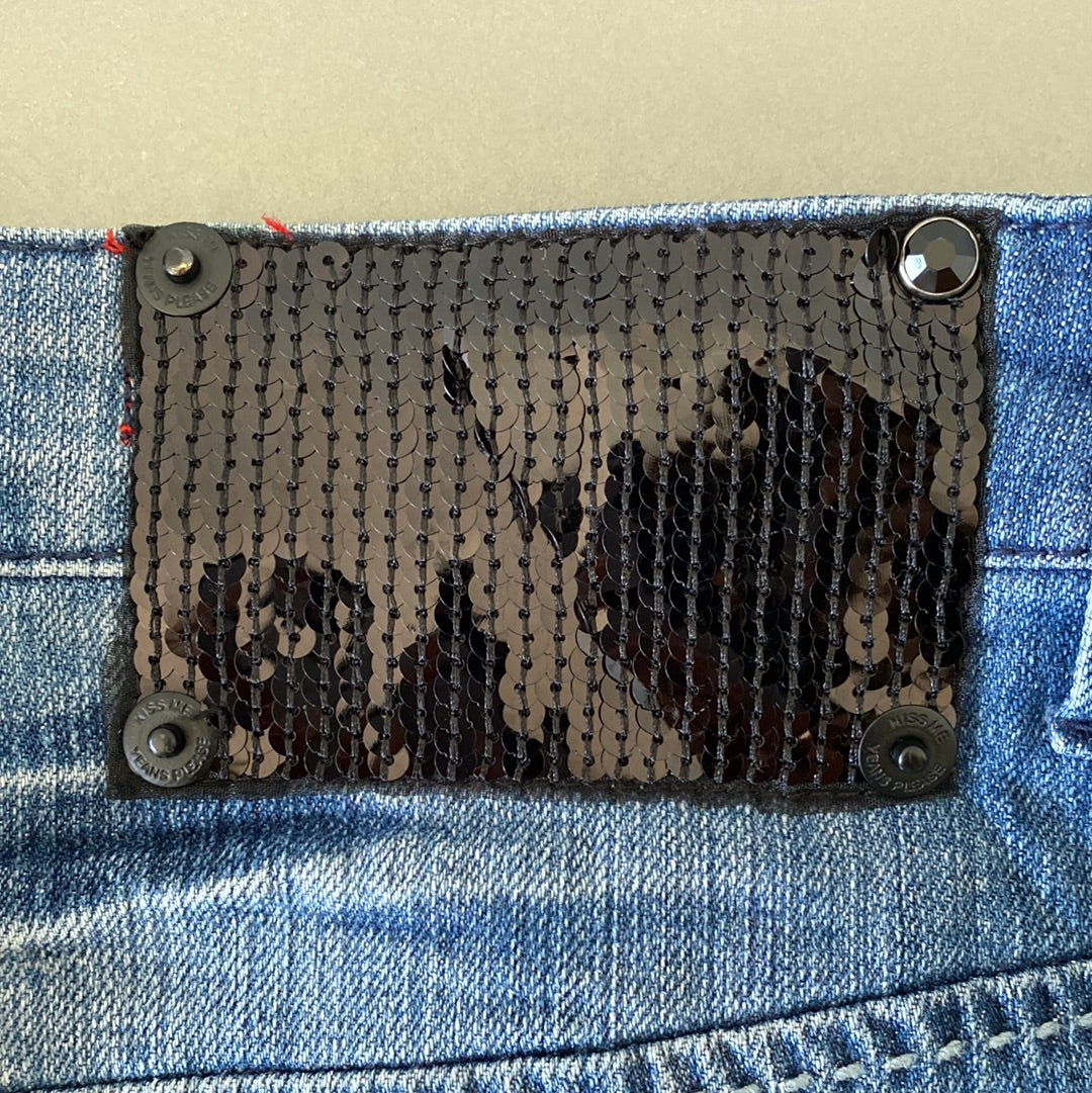 denim mini skirt