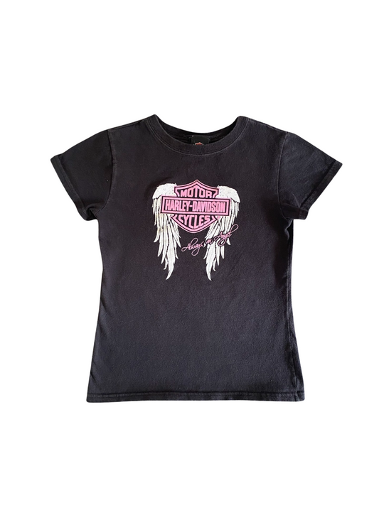 ♡ harley davidson angel wing baby tee ♡