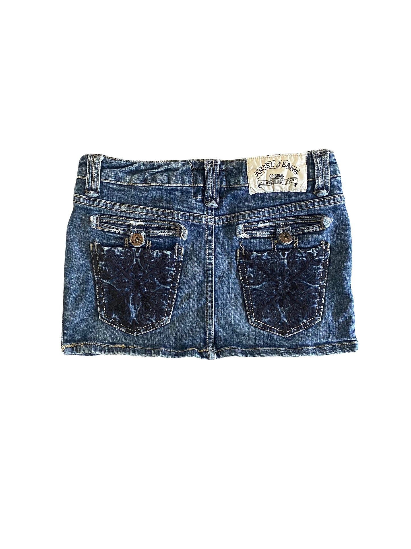 angel jeans denim mini skirt