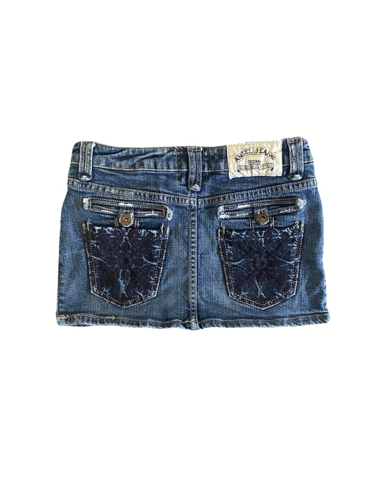 angel jeans denim mini skirt