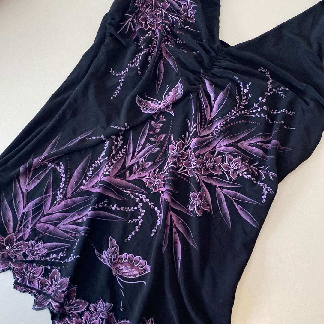 bedazzled purple halter top