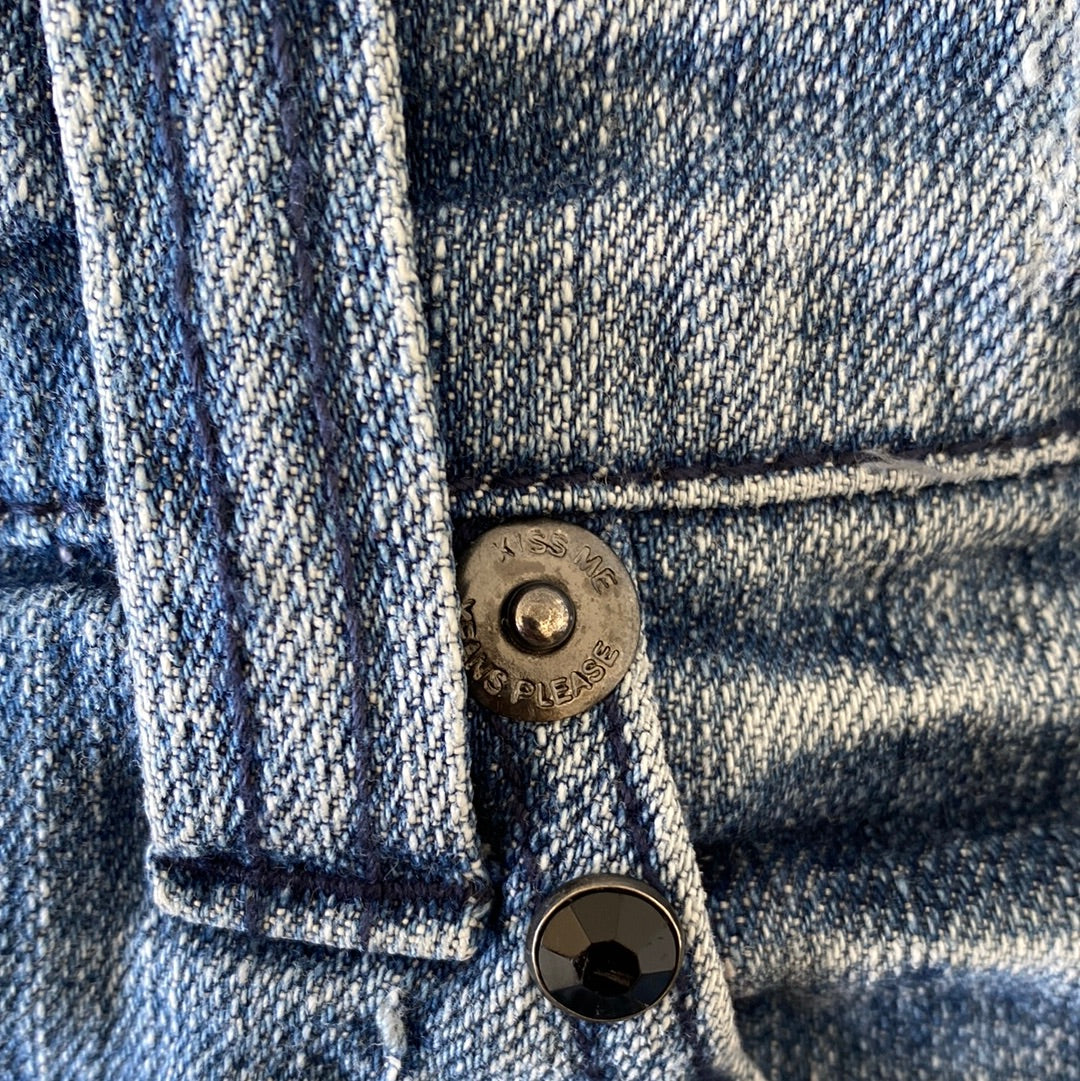 denim mini skirt