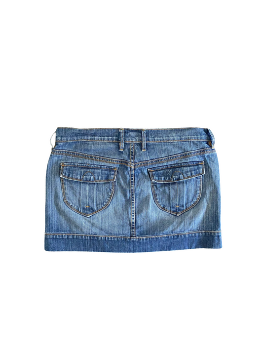 denim mini skirt