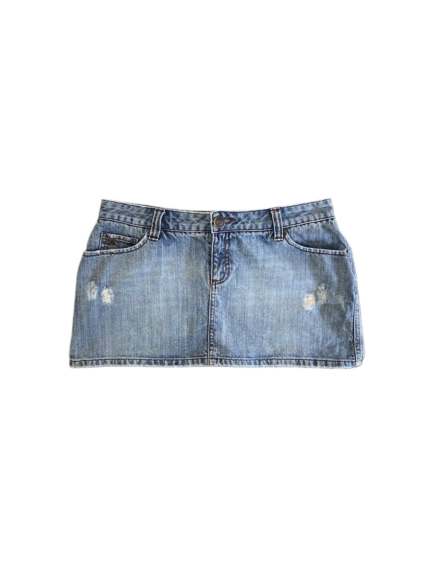 hurley denim mini skirt