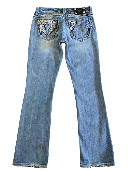 miss me angel wing bootcut jeans
