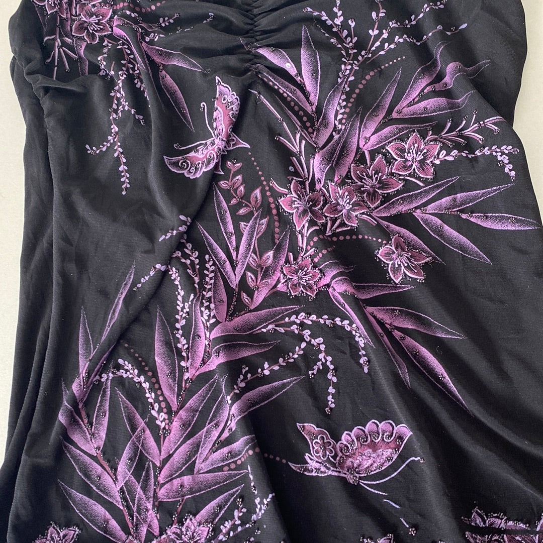 bedazzled purple halter top