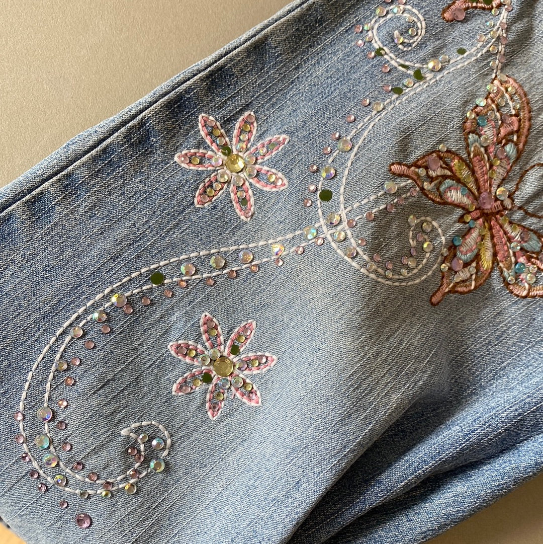 ♡ butterfly embroided angels jeans ♡