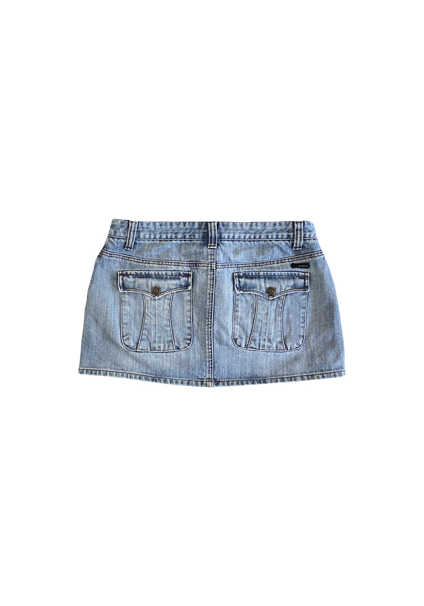 hurley denim mini skirt