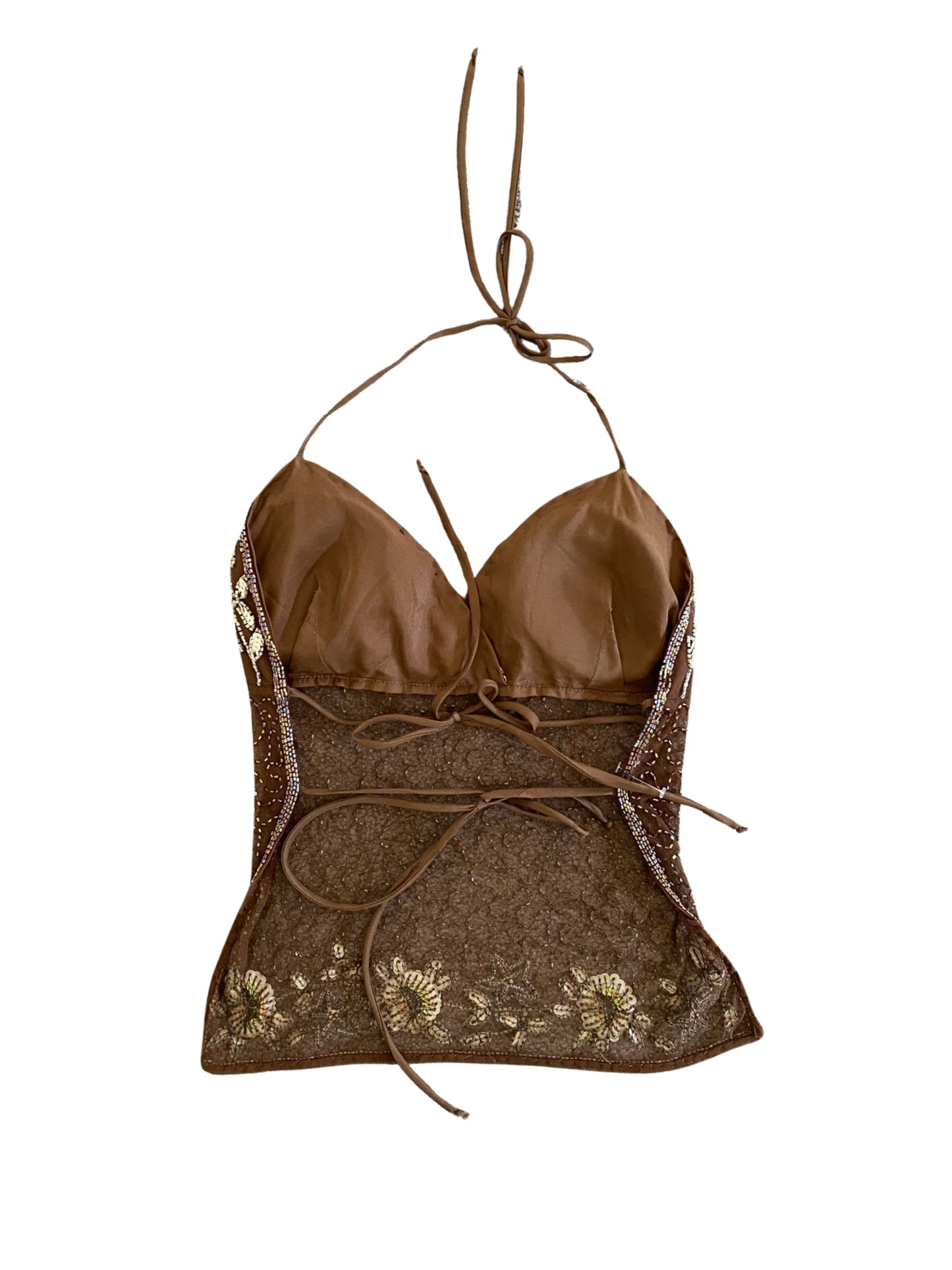 brown sequin top