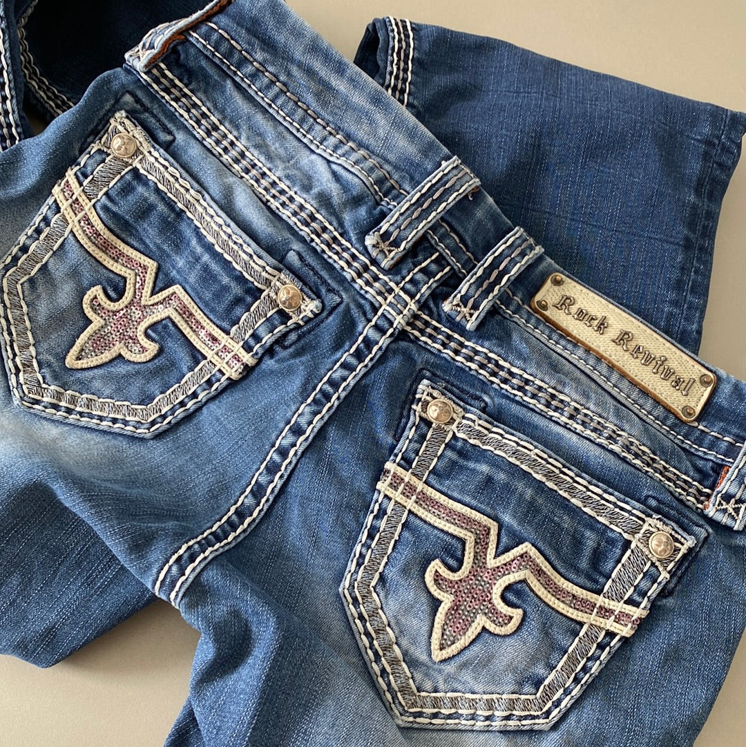 ♡ pink sequin rock revival jeans ♡