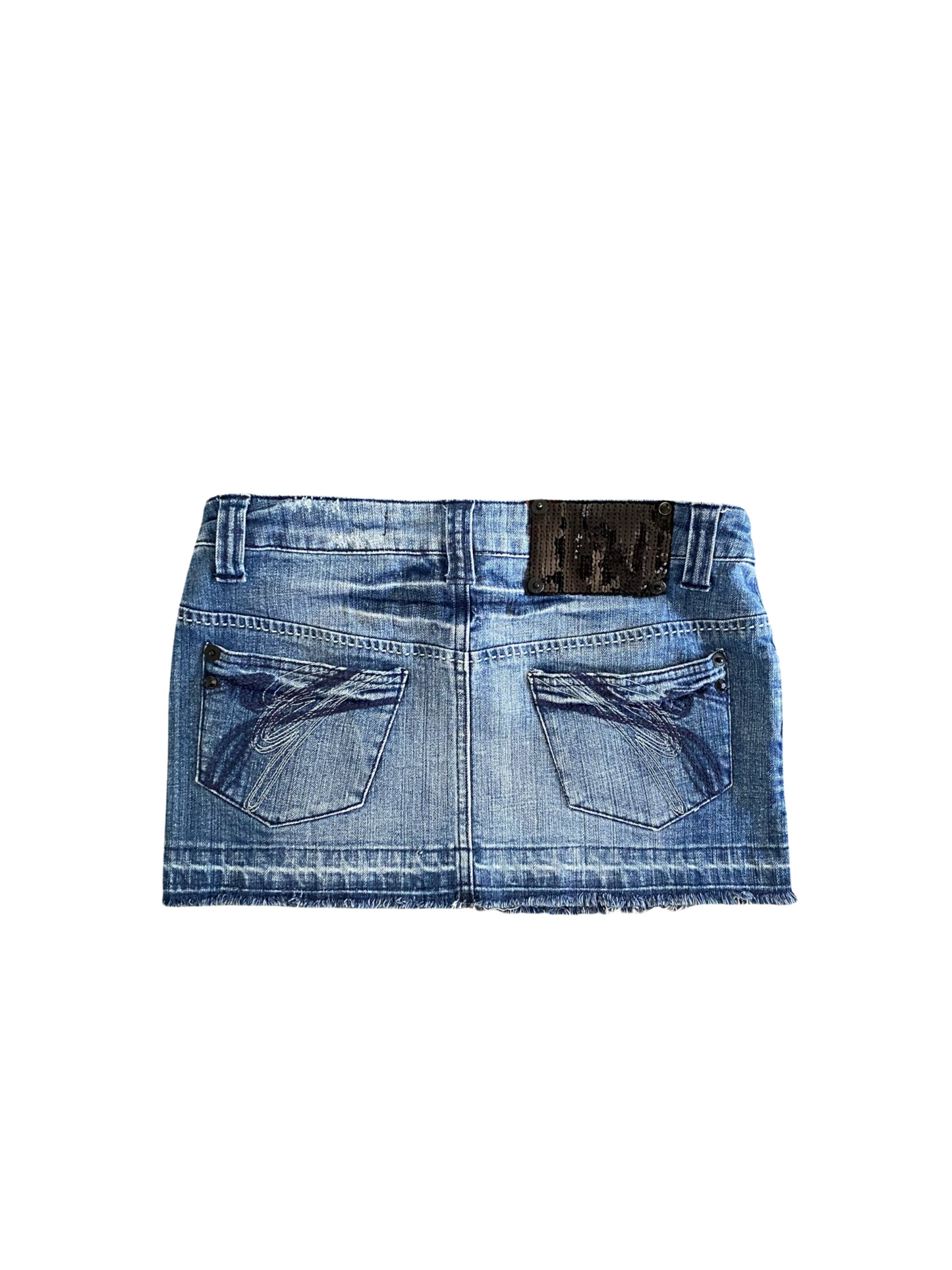 denim mini skirt