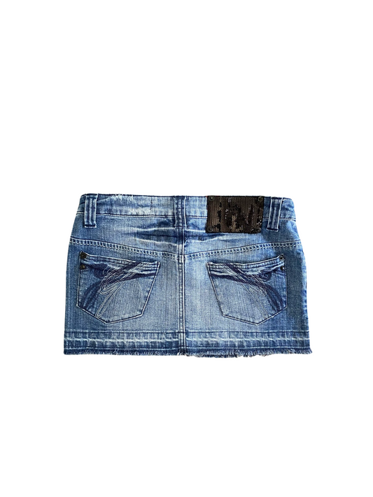 denim mini skirt