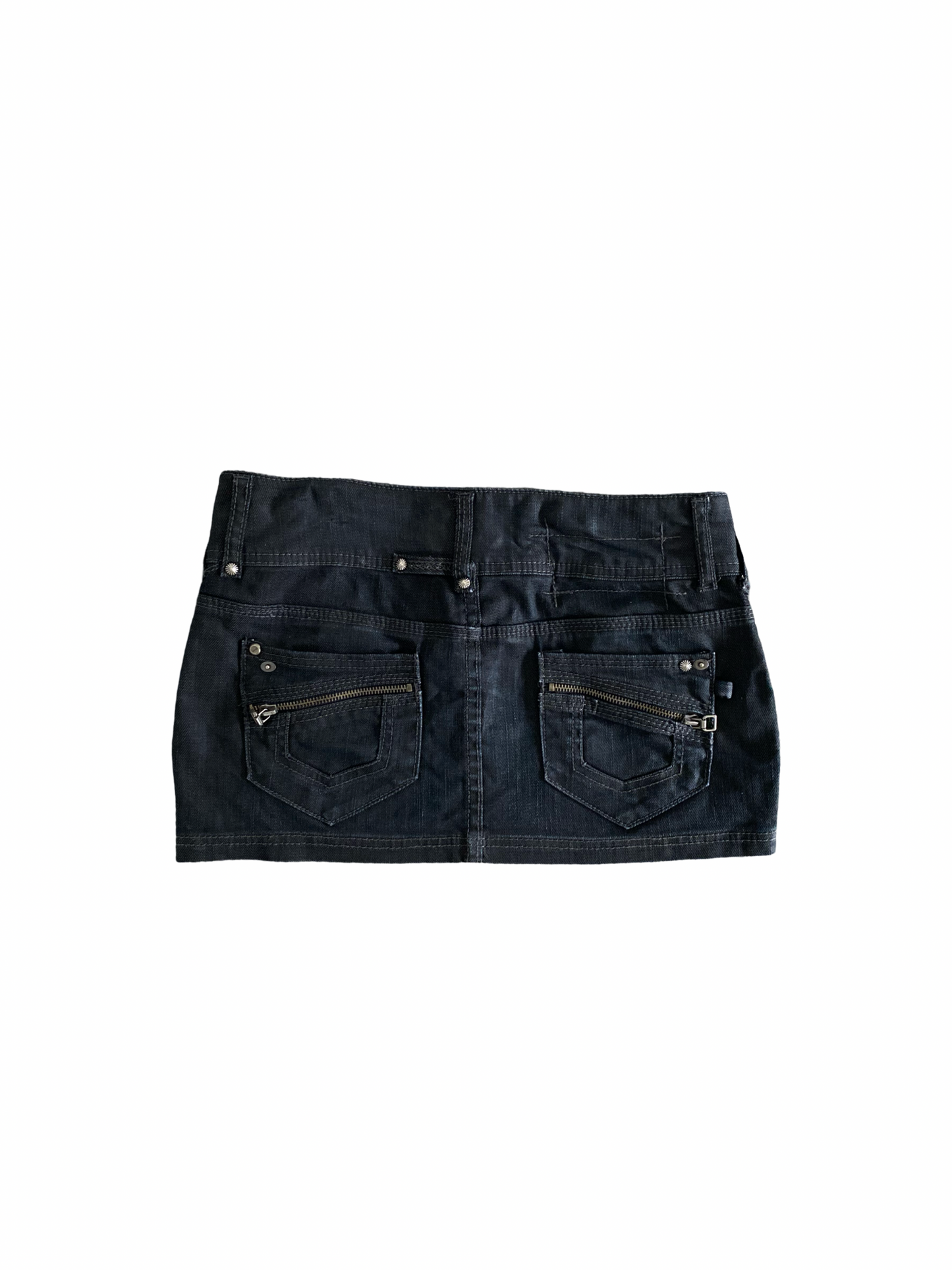 black denim mini skirt