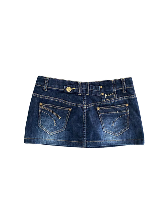 denim mini skirt