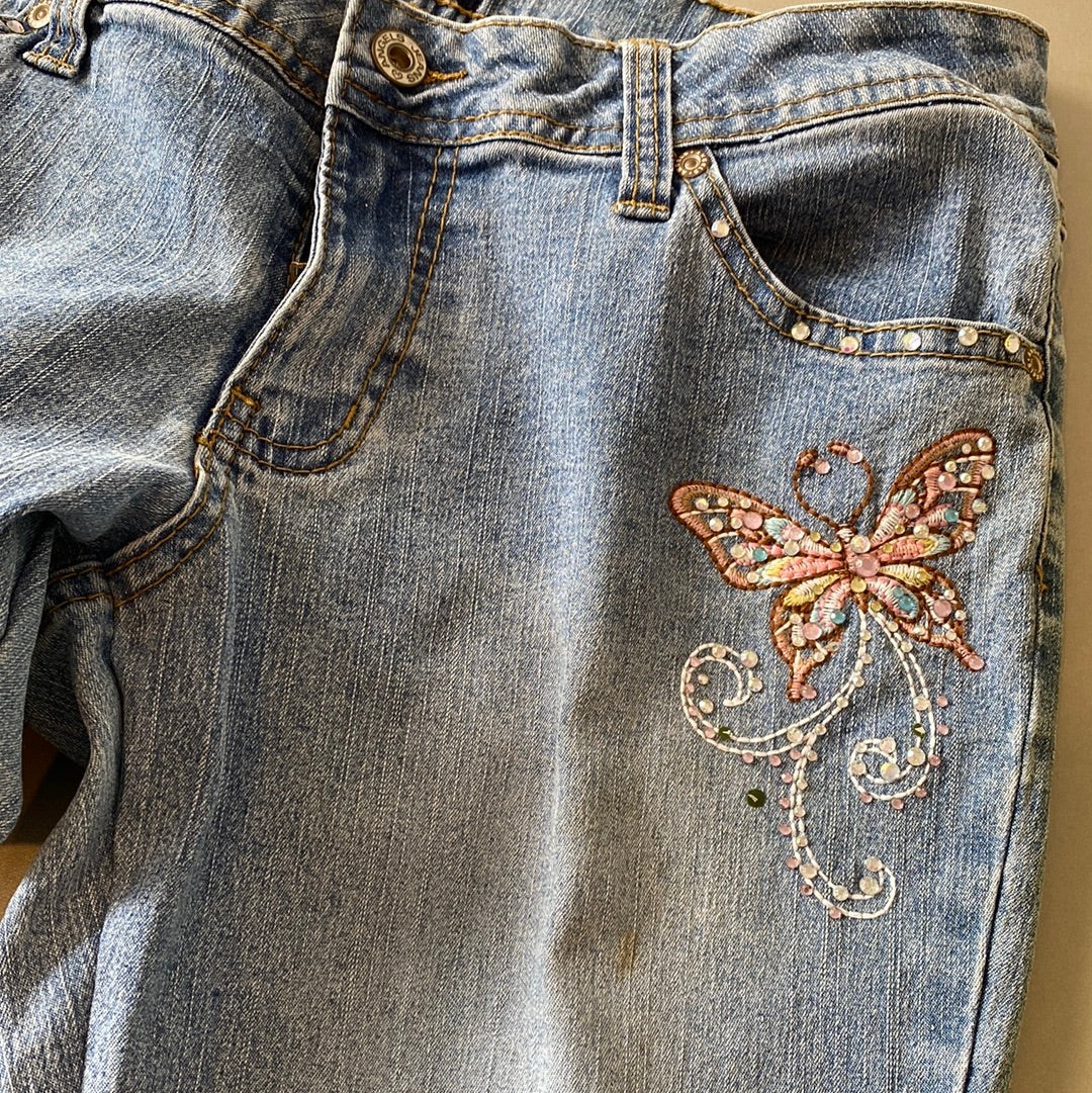 ♡ butterfly embroided angels jeans ♡