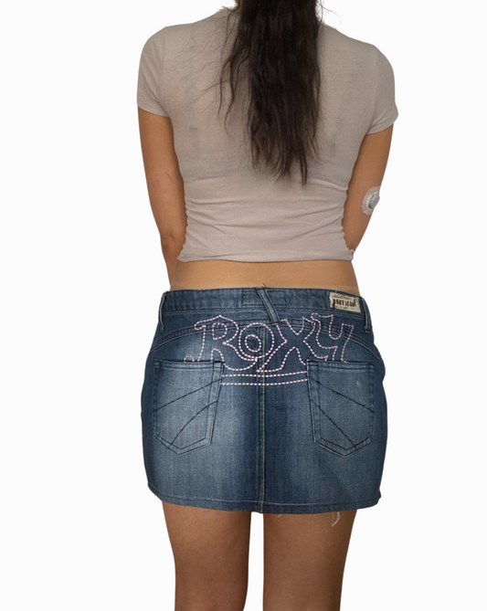 ♡ roxy denim mini skirt ♡
