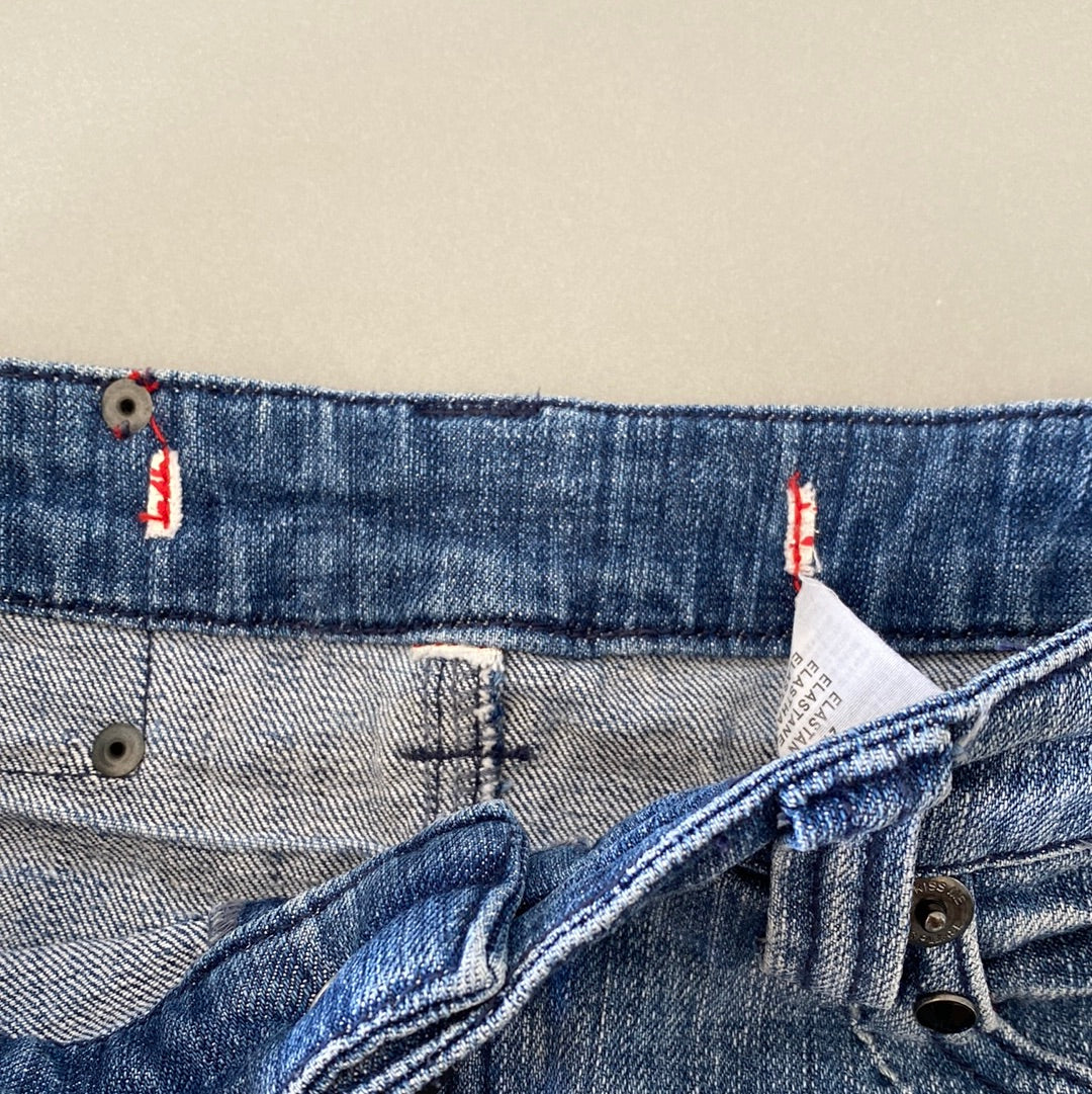 denim mini skirt